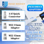 RIDGE WASHER Pressure Washer Gun Swivel, Power Washer Gun 5000 PSI with 1/4" Quick Connector, 12 GPM, 360°3/8 NPT Thread, M22-14mm and M22-15mm Fitting