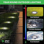 Landscape Well Lights Kit, 4 Pack LED Low Voltage Ground Lights and 100W Transformer and 100FT Cable and 20 Wire Connectors, IP67 Waterproof Aluminum for Driveway Walkway Tree 580LM
