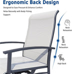 Patio Swivel Chairs Set of 4, Outdoor Swivel Chairs with Armrest, High Back Patio Chair with Metal Frame, All-Weather Outdoor Dining Chair for Deck, Porch and Lawn, Oyster Beige
