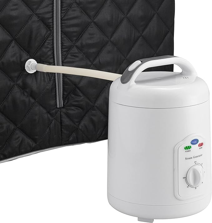 Durasage Lightweight Portable Personal Steam Sauna Spa for Relaxation at Home, 60 Minute Timer, 800 Watt Steam Generator, Chair Included (Black)