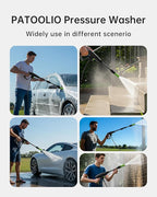 Pressure Washer, Patoolio Power Washers with Foam Cannon for Fences/Patios/Decks/Patios and Cars Powerwasher