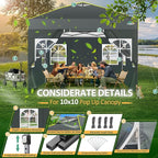 COBIZI 10x10 Pop up Canopy Tent with Sidewalls One Person Setup, Easy Outdoor Commercial Event Gazebo Shelter Enclosed Waterproof with Air Vent, 4 Sandbags for Garden,Party,Grey