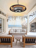 Carbon Infrared Outdoor Patio Hanging Heater with LED Night Light, Smart App-Controlled Remote On/Off, 24H Timer for Living Room, Bedroom, Garage