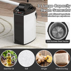 COSTWAY Portable Steam Sauna, Full-Body Personal Sauna Tent w/ 3L Steam Generator, Foldable Chair, Foot Massager, Timer, Remote Control, Indoor Pop-up Sauna Tent for Home Spa Relaxation (Black)
