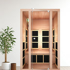JNH Lifestyles 2-Person Ensi Cedar Home Infrared Sauna Ultra-Low EMF with Red Light Therapy – Indoor Personal Wellness Spa for House and Gym