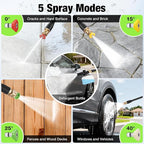 Pressure Washer - True 1378 PSI 1.25 GPM Power Washer with No-Bend 360° Nozzle, Foam Cannon & Complete 4-Nozzle Set for Car, Driveway, Patio