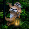 Adorable Sloth Hanging Garden Statue Outdoor Decorative Sculpture, Solar Light Outdoor Waterproof, Garden Decorations Home Patio Yard Outdoor, Relaxed Sloth Gifts for Mom