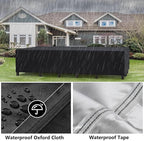 Patio Furniture Covers Outdoor Table Cover Waterproof Rectangular Patio Dining Table Cover Wind Dust Proof Anti-UV Garden Sectional Couch-Cover Table and Chair Set Covers 67"L x 37"W x 28"H Black