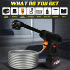 Cordless Pressure Washer, 600 PSI Portable Power Washer with 4.0Ah Rechargeable Battery and Charger, 6-in-1 Nozzle Power Pressure Washer for Car, Floor, Fence, Garden
