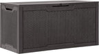 YITAHOME 100 Gallon Large Resin Deck Box Outdoor Storage Boxes for Patio Furniture, Outdoor Cushions, Garden Tools and Pool Supplies-Waterproof,Lockable (Dark Brown)