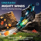 Leaf Blower Cordless - 2025 Update 150000RPM & 3 Speed Levels Electric Leaf Blower with 2 x 4.0Ah Battery and Charger, Extension Tube Blower for Lawn Care, Yard, Garage, Blowing Leaves, Dust or Snow