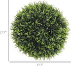 HOMCOM Topiary Balls Set of 2 17.7 Inch Artificial Plant, UV-Protected Anti-Fading Faux Decorative Cedar Balls, Fake Plants for Home Indoor Outdoor Decor, Green