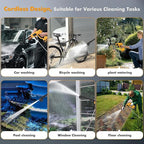 Cordless Pressure Washer Gun, Battery Pressure Washer 120Bar/1700 PSI Cordless Pressure Portable Washer, with 3.0Ah Battery&Charger & 6-in-1 Nozzle, Cordless Washer Gun for Cars/Floors/Gardens