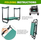 Garden Kneeler and Seat Gardening Stool Heavy Duty Garden Kneeling Bench with Handles Seat Bench Comes with Tool Pouch & Gloves Gardening Gifts for Seniors Women & Men (Green)