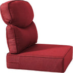 Luxury 22x24/22x25 6-Inch Smile Outdoor Sofa Cushions Set of 3 - Memory Foam Deep Seat Patio Furniture Cushion for Wicker Rocker Dining Chair Loveseat 3-Seater L-Shape Sectional Sofa - Red