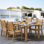 YEFU Patio Dining Chairs Set of 4: All Weather Outdoor Dining Chairs with Wide Curved Seat and Backrest - Outdoor Furniture Plastic for Outside Backyard/Garden/Porch/Deck 350lbs Capacity Teak