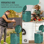 Gardenpal 3 Pack 72 Gallons Reusable Yard Waste Bags with lid, Garden Waste Bags Container Heavy Duty with 4 Handles