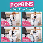 Trash Bags - Small Garbage Bags, Clear Trash Can Liners for Bathroom Bins, Bedroom, Office & Kitchen Waste, Multi-Purpose Household Wastebasket Cleaning Supplies - 2.6 Gallon, Pack of 3
