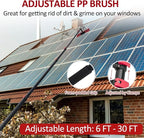 Water Fed Pole Kit,30ft Length Window Cleaning Poles,Water Fed Brush,Aluminum Outdoor Window Cleaner,Extendable Telescopic Pole Water Fed Brush Spray Washer for Window Glass/Solar Panel