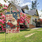 Merry Christmas Garden Flag Vertical Double Sided Outdoor Yard Flags 12.5x18 Inch Burlap Banners Vertical Double Sided for Outdoor Decor Lawn