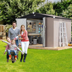 10x8 FT Outdoor Storage Shed,Metal Tool Sheds,Waterproof Outside Storage Shed,Large Storage Building with Lockable Door