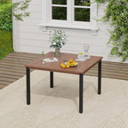VICLLAX 5 Pieces Outdoor Dining Set, Patio Furniture Set of 4 Patio Swivel Dining Chairs and Square Patio Table, Dark Charcoal Chairs & Walnut Tabletop