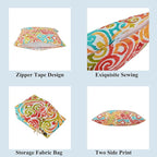 FUNHOME Outdoor Pillow Covers ONLY, No Insert! Pack of 2 Square Throw Pillow Covers, Decorative Water-Repellent Modern Cushion Cases for Sofa Patio Couch Decoration 18 x 18 Inch-Corinthian Dapple