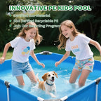 3.6 Foot x 13.8 Inch Kids Swimming Pool Above Ground, Rectangle Eco-Friendly Odorless Backyard Pool, Easy to Clean & Durable Frame for Toddlers