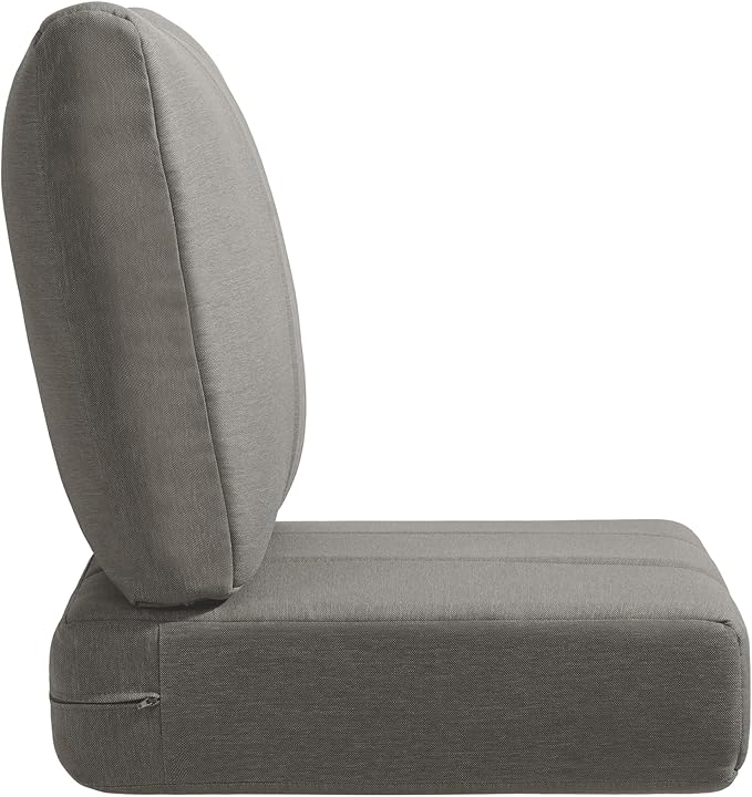 Luxury 24x24x6 Inch Kitty Outdoor Cushions - Water Resistant 1 Set Patio Replacement Seat Cushion for Rattan Wicker Dining Rocking Swivel Chairs Loveseat Couch Sectional Sofa - Grey