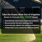 ImoLaza ET Master 4th Gen Smart Sprinkler Controller: Upgraded 4-Zone WiFi Irrigation Controller with Automated Watering, App Control, Smart Weather Skips and Fault Alerts