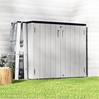 ZZM 37 Cu.ft Outdoor Storage Cabinet with One Tool Kit, Horizontal Storage Shed for Garage, Bike, Garbage Cans, Garden Accessories