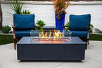 AMS Creations | Chelsea 55 inch Rectangular Wavy Dark Gray Concrete GFRC Natural Gas Fire Table Pit