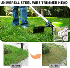 2025 New Steel Wire Grass Trimmer Head, 6 Inch Universal Steel Wire Trimmer Head with Adapter, String Trimmer Replacement Head for Electric Cordless Lawn Mower Tray (2PCS 6 Blades（6 Inch）)
