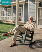 SEWALL HDPE Rocking Chair, Oversized Outdoor Rocking Chair for Adults, Patio Rocker for Porch, Avocado Green