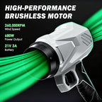 Leaf Blower Cordless, 21V Electric Handheld Leaf Blower with 3 Extension Tubes & 2×4.0Ah Batteries,Adjustable Speed, Lightweight Electric Blower for Lawn Care, Leaves & Dust Cleaning