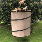 37.8L Collapsible Leaf Trash Can, Heavy Duty Lawn and Leaf Bag with Handle Locking Design Outdoor Leaf Bin for Yard Garden Camping Lightweight Foldable Trash Container