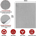 Grill Mesh Mat Set of 6, Non Stick BBQ Grill mats, Heavy Duty Grilling mats Barbecue Grill Accessories, Reusable and Easy to Clean, Works on Gas, Charcoal, Pellet Grill and More, 15.75 x 13inch, Black