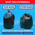 Tasker 55-60 Gallon Trash Bags Heavy Duty, (Value Pack 100 Bags w/Ties) Large Black Outdoor Trash Bags, Extra Large Trash Can Liners, 60 Gal, 55 Gal, 50 Gallon Trash Can Liner Capacity