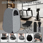 Portable Steam Sauna, Personal Steam Sauna Tent for Home Spa, Full Size Portable Spa Sauna Box with 3L 1000W Sauna Steamer, Large Size Foldable Chair Included, Grey