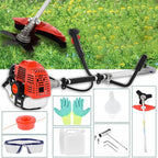 Weed Eater Gas Powered 52cc 2-Stroke Gas Crank, 2 in 1 Grass Trimmer, Multi-Functional Trimming Tool - String Trimmer, Brush Trimmer Red