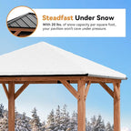 Modern Shade Tranquil Grove Wood Gazebo 10' x 10', Permanent Grill Gazebo with Galvanized Steel Hardtop Roof, Cedar Framed Wooden Pavilion for Garden, Backyard