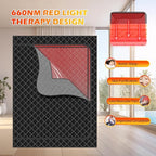 Smartmak Two Person Portable Far Infrared Sauna with 660nm Red Light Therapy Lamp, X-Large Sauna Box, 6 Heaters, Full Size Indoor SPA Room for Home Relaxaion, Remote Control, 2 Big Folding Chairs