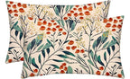 RSH Décor: Set of 2 Lumbar Throw Pillows | Indoor/Outdoor All Weather Polyester Fabric | Decorative Accent Cushions for Patio Furniture | Reversible | 26” x 16" | Gould Red Blue Floral - Made in USA