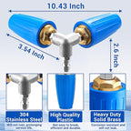 Pressure Washer Gutter Attachment, Dual Turbo Nozzle Pressure Washer with 1/4" Quick Connector, 2.0 Orifice Gutter Cleaner for Power Washer, 4-6 GPM, 4000 PSI