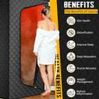 Infrared Sauna for Home - Portable Steam Sauna with Red Light, Folding Chair, Remote Control, 3.2’ x 3.2’ x 6.0’, Black