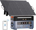OSCAL 2400W Solar Power Station with 2x100W Solar Panels PowerMax 2400, 1872Wh Battery Generator with 4 AC Outlets (5000W Peak), 1.45H Full Charging, APP Control Battery Backup for Home, Camping&RVs