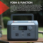 Wagan EL8838 Portable Power Station 600W Lithium Cube Solar Generator 512Wh LiFePO4 Battery Fast Charge 600W 1000W peak AC/100W USB-C for Home Backup, Power Outages, Outdoor Camping, Off-grid