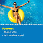 In The Swim 4 Inch Chlorine Sticks for Sanitizing Swimming Pools - Individually Wrapped, Slow Dissolving, Stabilized Chlorine Sanitizer - 90% Available Chlorine, 99% Trichlor - 25 Pounds