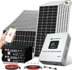 ECO-WORTHY Complete Off-Grid Solar Kit：5000W 120V/48VDC Solar Off-Grid Inverter+10.24kWh Integrated Communication Battery Bank+24×195W Mono Solar Panels | Off Grid, Residential, Home, Back Up