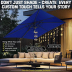 Hotime 10ft Patio Cantilever Umbrella Deck Offset Double Roof Umbrellas,sombrillas de patio Large Rectangular tilt umbrella with 360°Rotation&Heavy-Duty Aluminum Frame,for Poolside Garden,Dark Blue